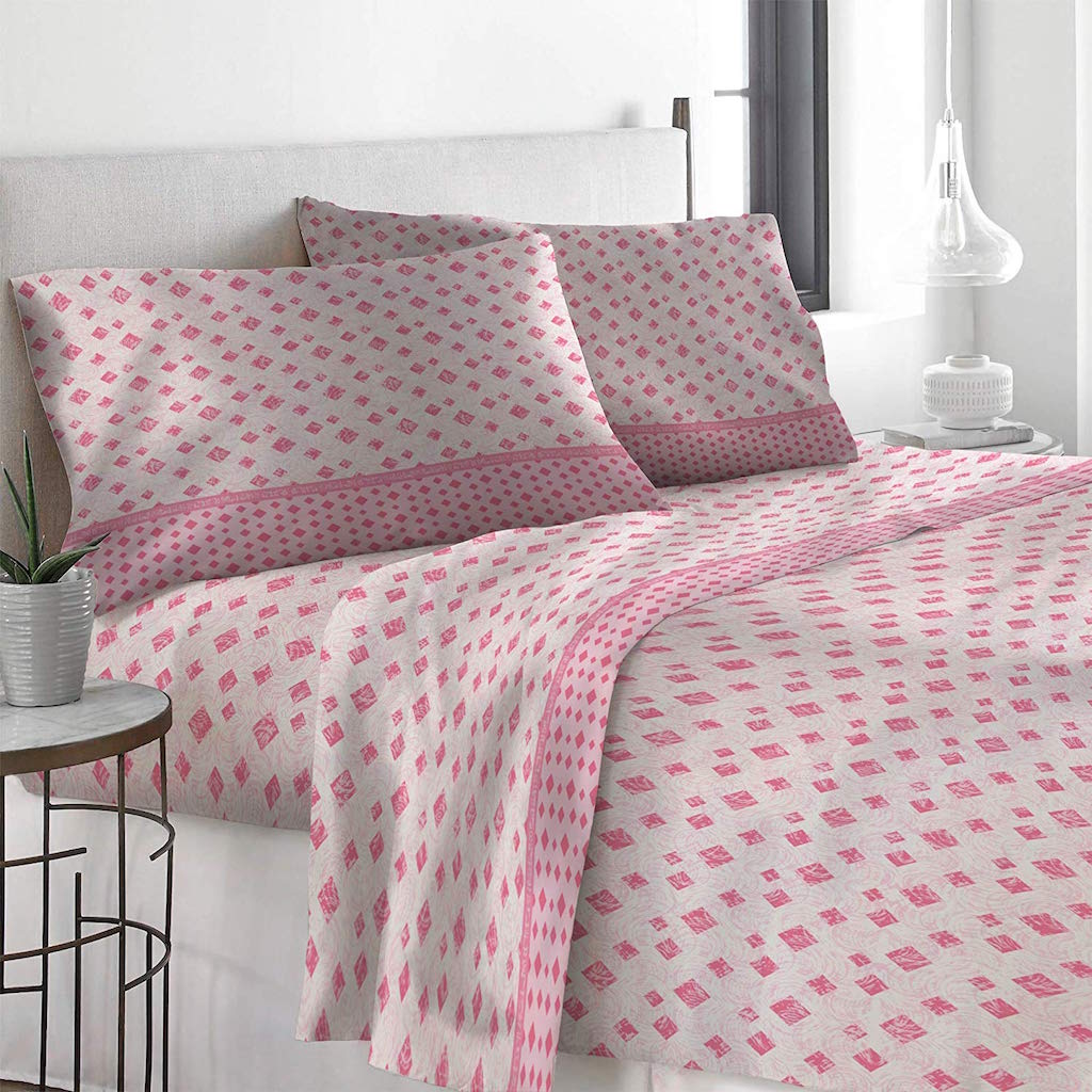 Set completo letto matrimoniale singole lenzuola con angoli in 100 Square cotone