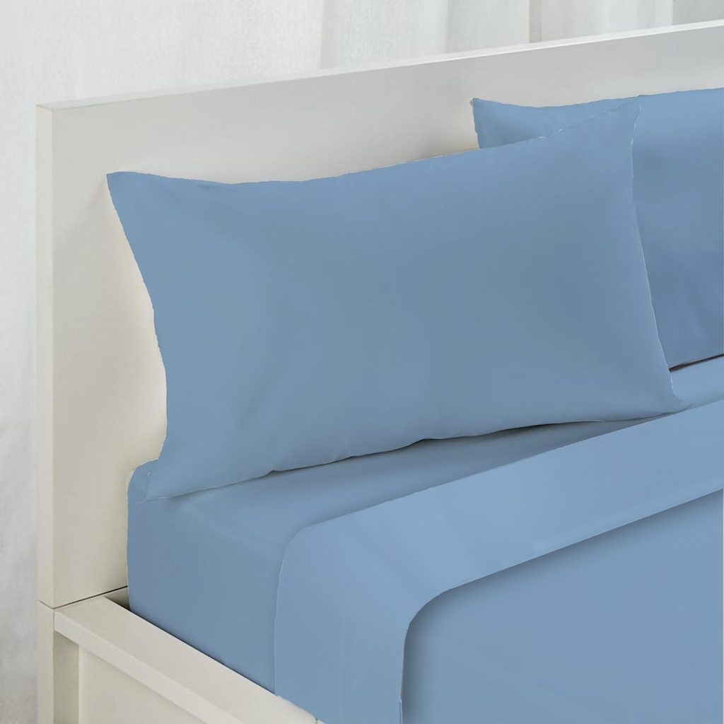 Set completo letto matrimoniale singole con lenzuola tinta unita in 100 cotone - Foto 59 di 142