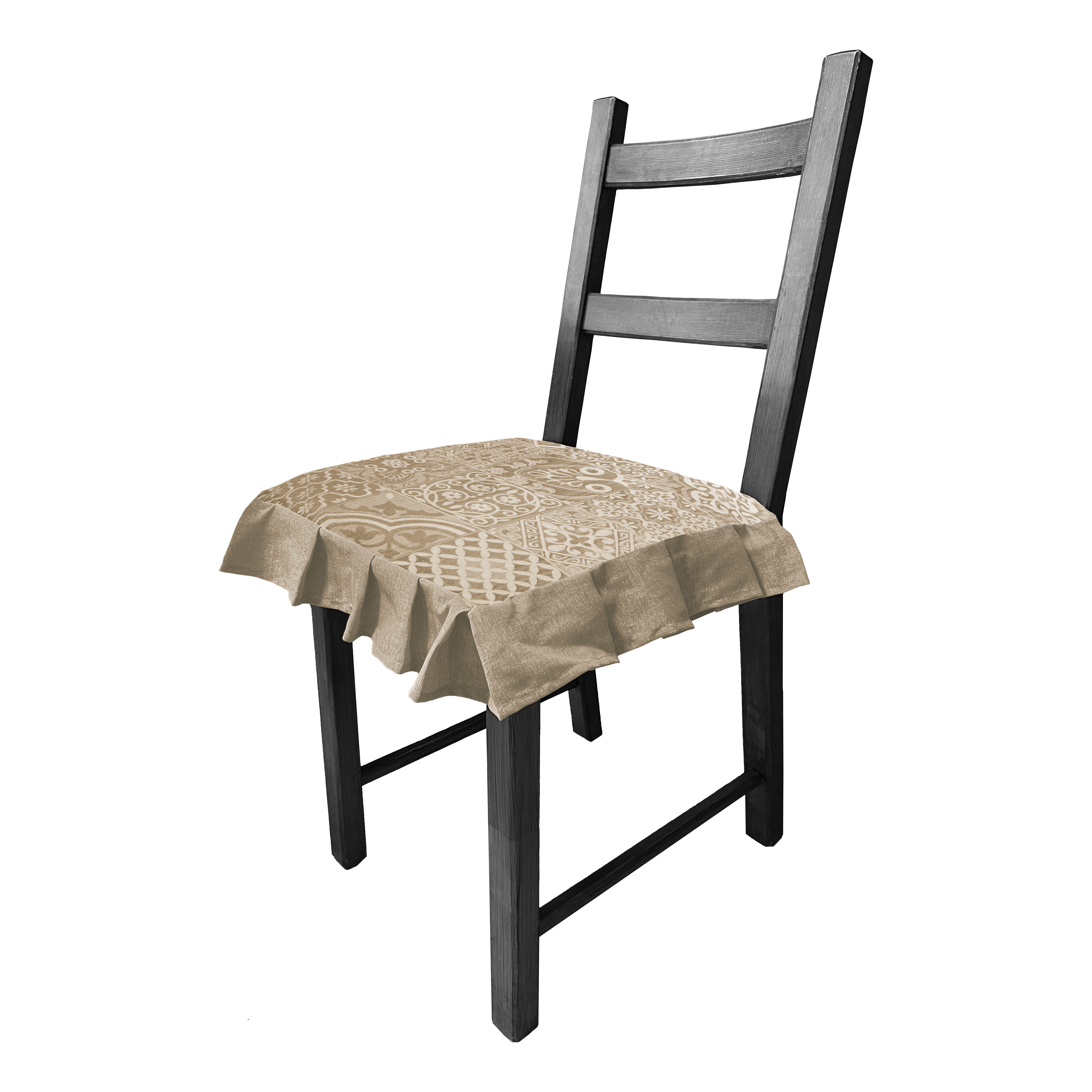 Set cuscini coprisedia con volant in Jacquard sfoderabile made in italy - Foto 9 di 28