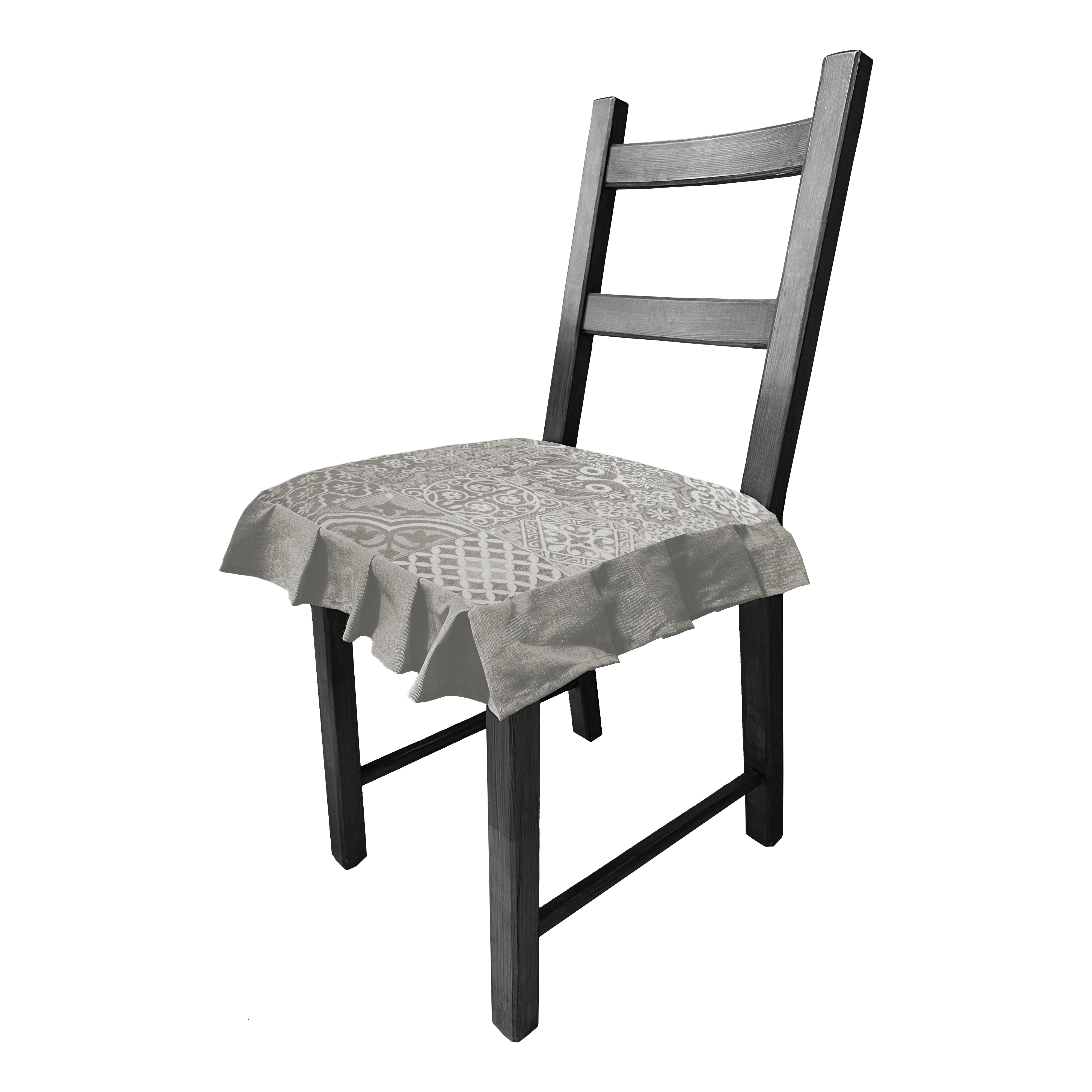 Set cuscini coprisedia con volant in Jacquard sfoderabile made in italy - Foto 13 di 28
