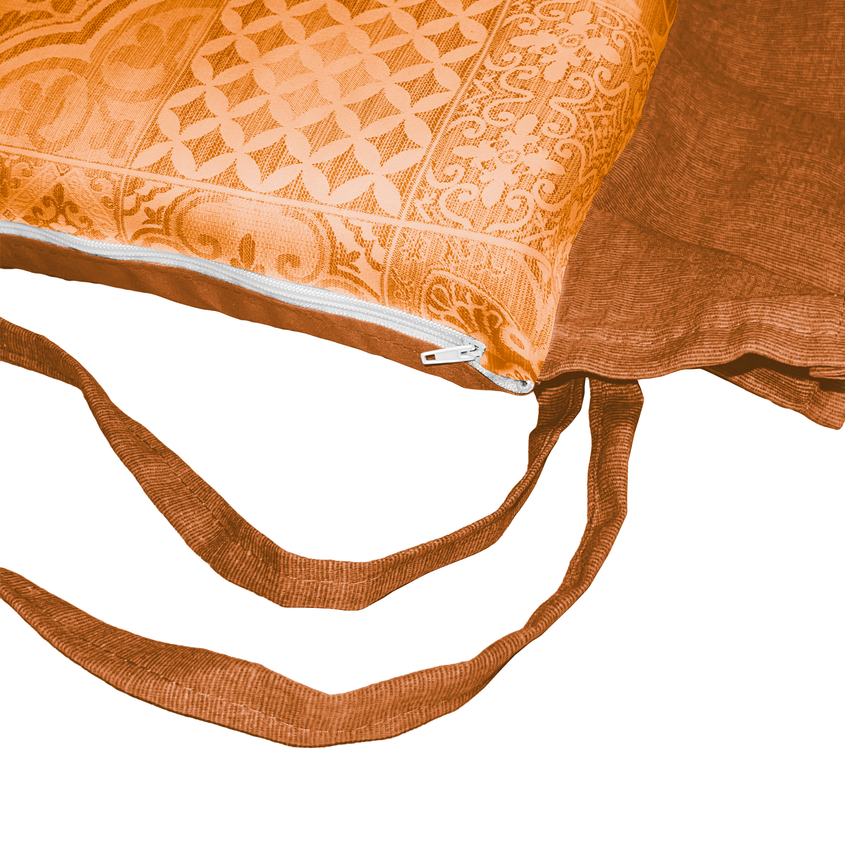 Set cuscini coprisedia con volant in Jacquard sfoderabile made in italy - Foto 7 di 28