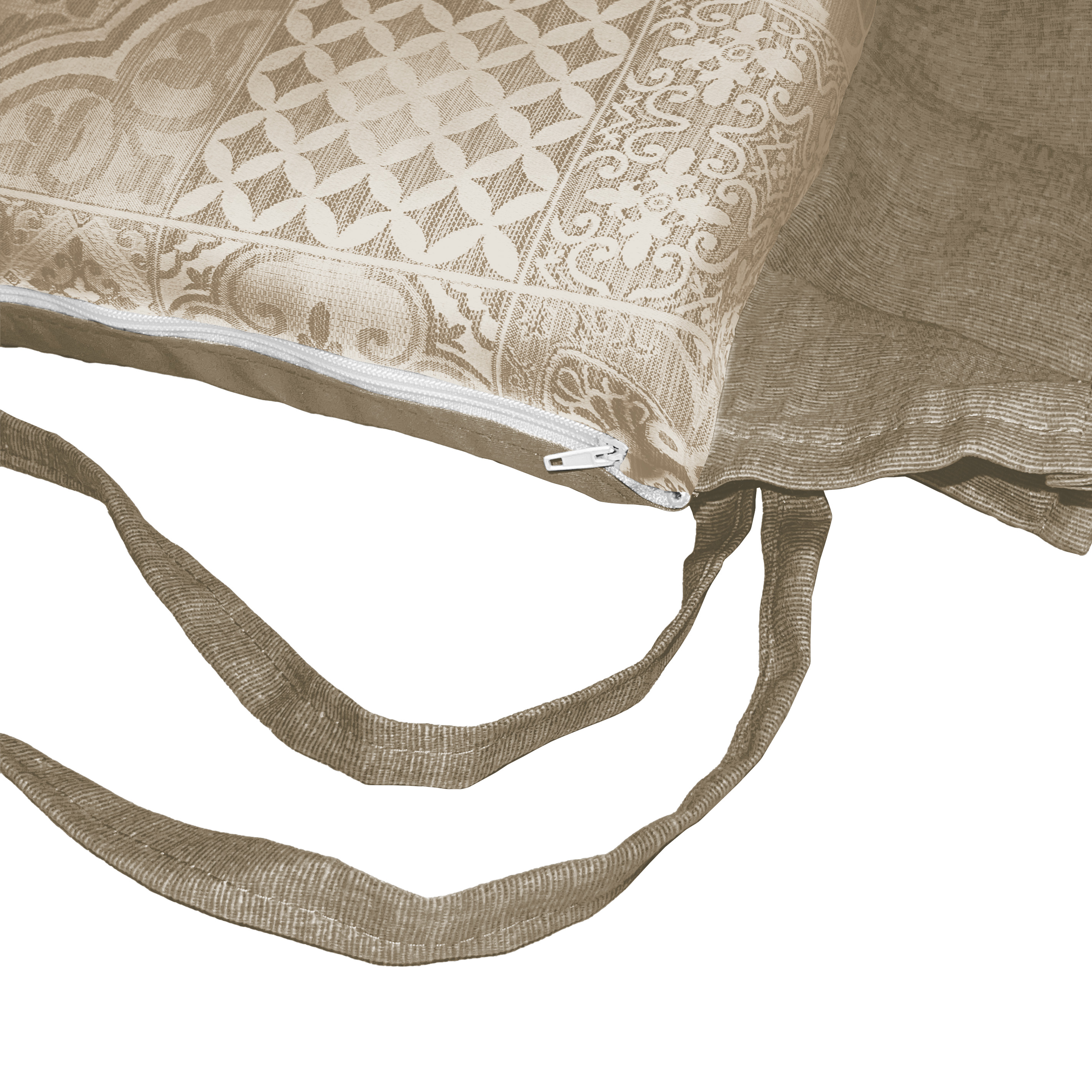 Set cuscini coprisedia con volant in Jacquard sfoderabile made in italy - Foto 11 di 28