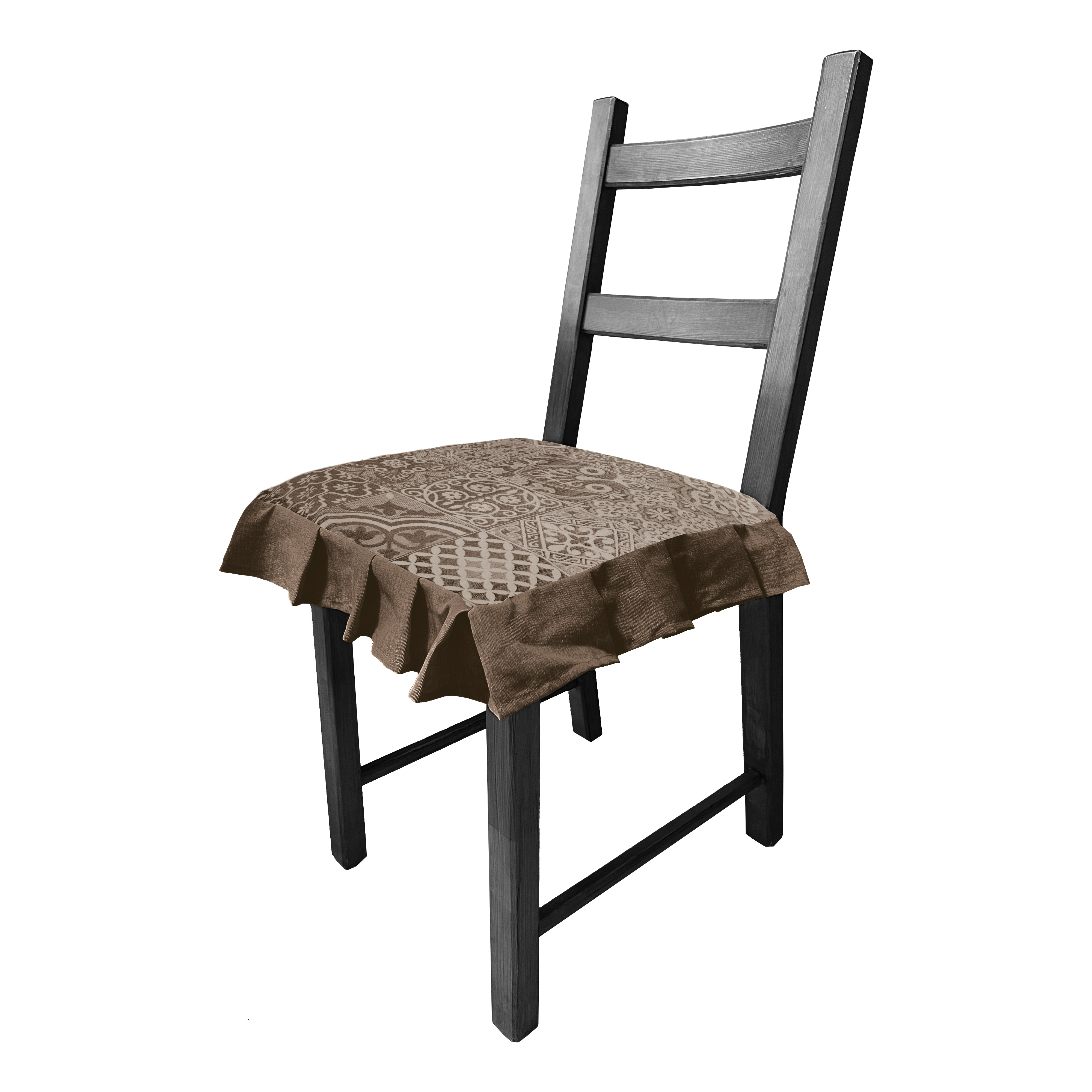 Set cuscini coprisedia con volant in Jacquard sfoderabile made in italy - Foto 25 di 28